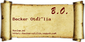 Becker Otília névjegykártya